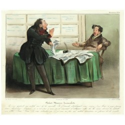 Honoré Daumier - Charles Philipon - Robert Macaire Jounaliste - Journalist, Lithografie, 1838