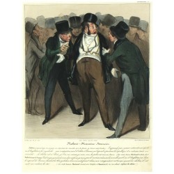 Honoré Daumier - Charles Philipon - Robert Macaire Boursier - burzián, litografie, 1838