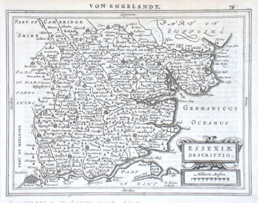 Essexiae Descriptio - Antique map