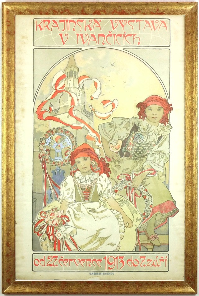 Alfons Mucha - Krajinská výstava v Ivančicích 1913, plakát, litografie 1912
