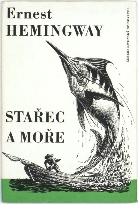Stařec a moře - Hemingway - obálka Seydl, Praha, 1957