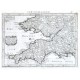 Cornubia, Devonia, Somersetus - Alte Landkarte