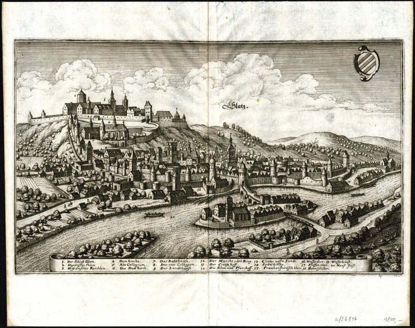 Kladsko - Glatz, mědirytina, Merian, 1640