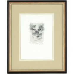 Oldřich Kulhánek, Ex Libris Lyra Pragensis, litografie, 1982