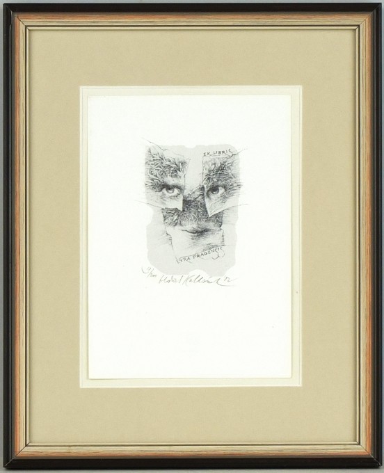 Oldřich Kulhánek, Ex Libris Lyra Pragensis, litografie, 1982