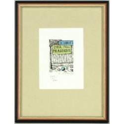 Kamil Lhoták, Ex Libris Lyra Pragensis, litografie, 1976