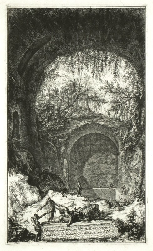 Piranesi - Albano Laziale, Prospettiva della piscina, Radierung, 1764