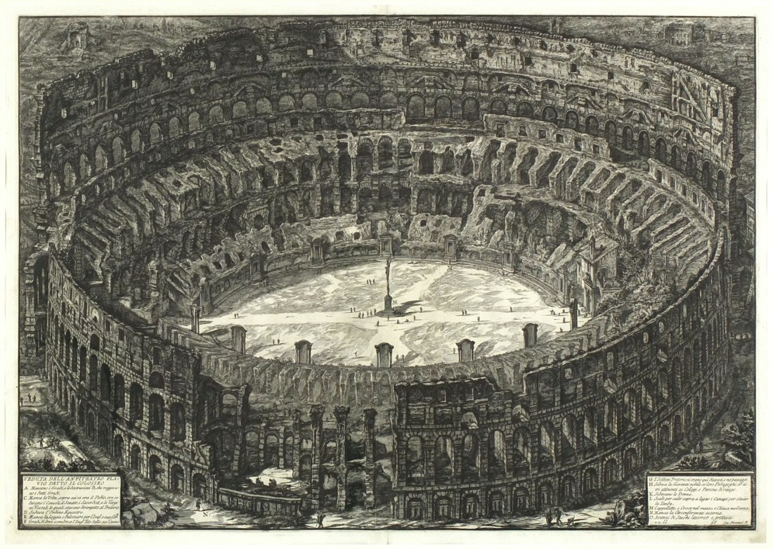Piranesi - Rome, Colosseum, Veduta dell' Anfiteatro Flavio detto il Colosseo, etching, 1776