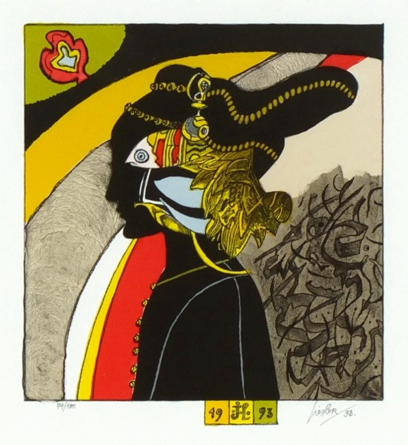 Josef Liesler, barevná litografie, 1993