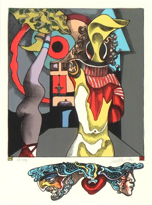 Josef Liesler, barevná litografie, 1994