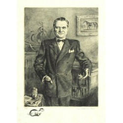 Emil Kotrba - Portét sběratele, litografie, 1944