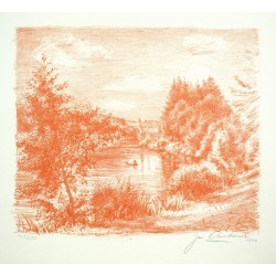 Jan Rambousek - Ledečský zámek, litografie, 1944