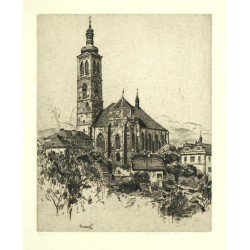 Jan Charles Vondrouš - Sv. Jakub v Kutné Hoře, lept, 1940