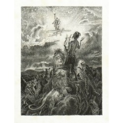 Max Švabinský - Satyr předpovítá vzlet člověka do vesmíru, litografie, 1945