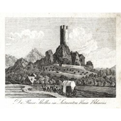 Skalka - Die Ruine Skalka, kamenorytina, Medau, 1845