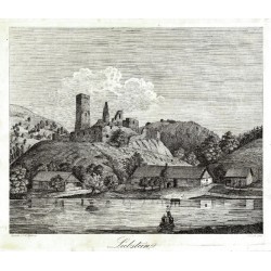 Libštejn (hrad), Liblín - Liebstein, kamenorytina, Medau, 1845