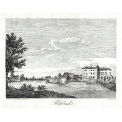 Poděbrady - Podiebrad, kamenorytina, Medau, 1845