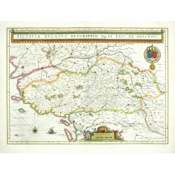 Poitou, Frankreich - Pictaviae Ducatus Descriptio, Kupferstich Karte, Blaeu, 1634
