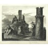 Házmburk - Hrad Hazmburk, ocelorytina, Kandler, Fesca, 1865