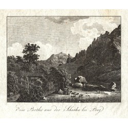 Praha, Šárecké údolí - Eine Parthie aus der Scharka bei Prag, mědirytina, 1819