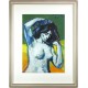 Josef Liesler, ženský poloakt, malba - tempera na papíře, 1960