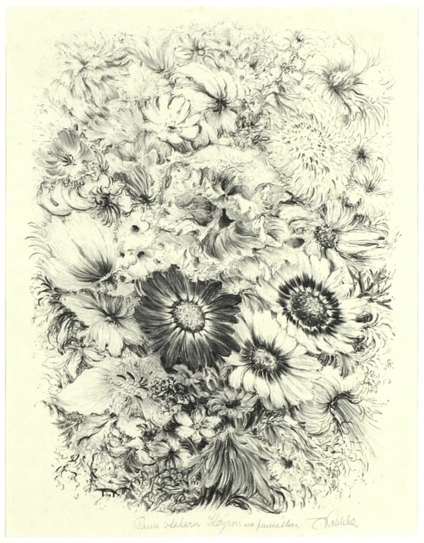 František Kobliha - Kytice, litografie, 1945