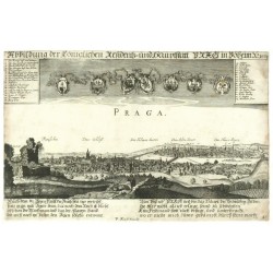 Praga - Praha, mědirytina, lept, Václav Hollar, Paul Fürst, 1668
