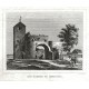 Praha, Přední Kopanina, Rotunda - Die Kirche zu Kopanina, kamenorytina, Medau, 1840