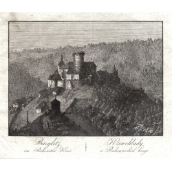 Křivoklát - Bürglitz. Křiwoklady, mědirytina, Rainold, Hyllos, 1820