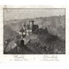 Křivoklát - Bürglitz. Křiwoklady, mědirytina, Rainold, Hyllos, 1820