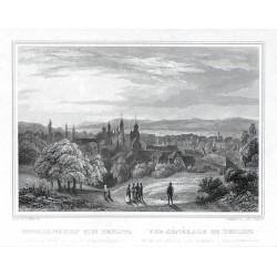 Teplice - Totalansicht von Teplitz, ocelorytina, Würbs, Poppel, 1840
