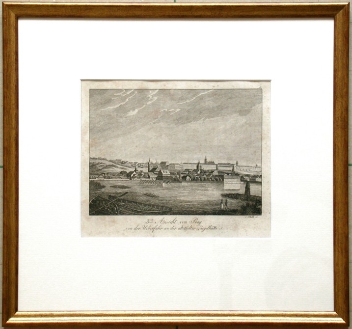 Praha - 3te Ansicht von Prag, mědirytina, Pluth, Hyllos, 1820 - Staré mapy na prodej