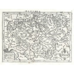 Čechy - Bohemia, mapa Čech, mědirytina, Mercator, Hondius, 1609
