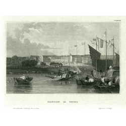 Kanton, Guangzhou, Čína - Canton in China, ocelorytina, 1840