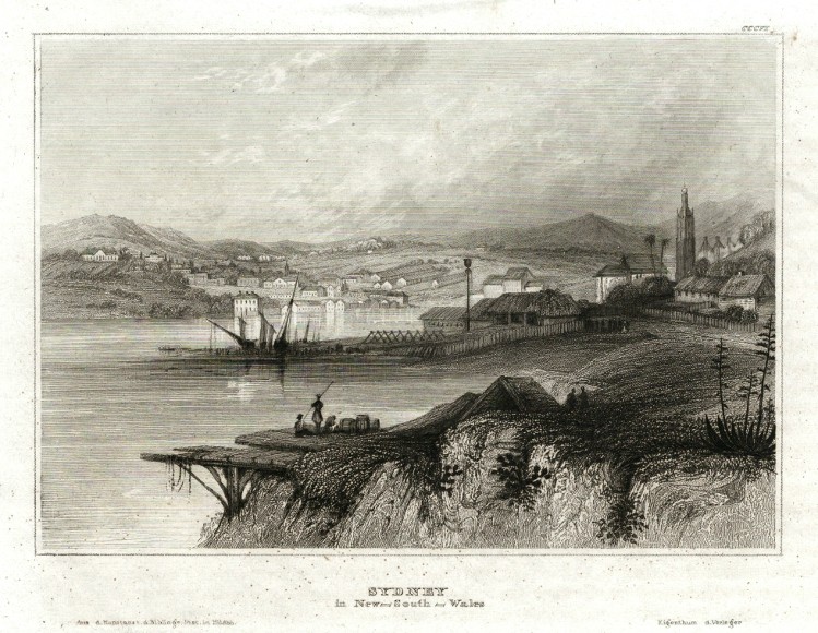 Sydney, Australia, steel engraving, 1840