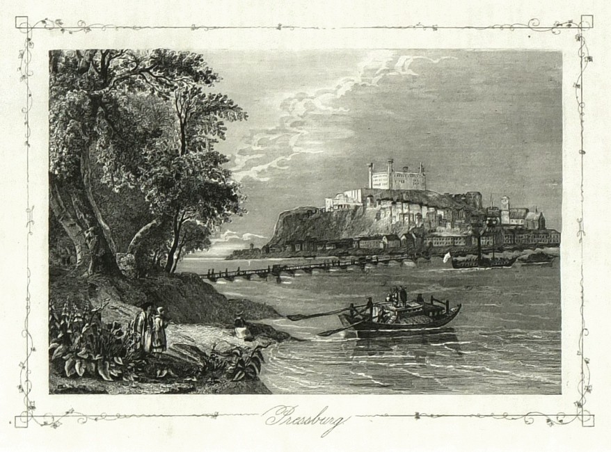 Bratislava - Pressburg, kamenorytina, litografie, 1835-45