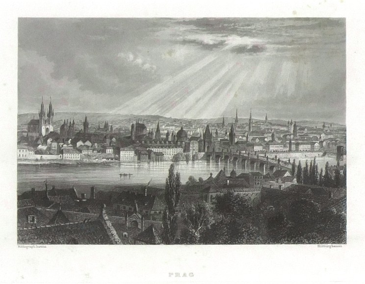 Praha - Prag, ocelorytina, 1840