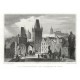 Praha, Karlův most, Hradčany - Die Brückenthürme der Kleinseite in Prag, ocelorytina, Lange, Poppel, 1840