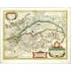 Ženevské jezero - Lacus Lemani, mědirytina, mapa, Mercator, Hondius, 1630