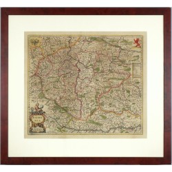 Čechy - mapa Čech, mědirytina, Janssonius, 1638, Bohemia