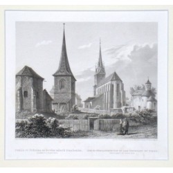 Praha - Chrám sv. Štěpána na Novém Městě pražském, ocelorytina, 1850