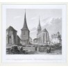 Praha - Chrám sv. Štěpána na Novém Městě pražském, ocelorytina, 1850
