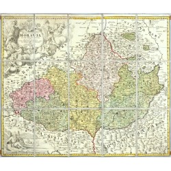 Morava - Tabula Generalis Marchionatus Moraviae, mědirytina, mapa, Homann, 1720