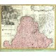 Olomoucko - Circuli Olomucensis pars Borealis, mědirytina, mapa , Mueller, Homann, 1720