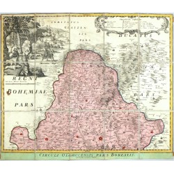 Olomoucko - Circuli Olomucensis pars Borealis, mědirytina, mapa , Mueller, Homann, 1720