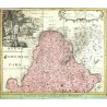 Olomoucko - Circuli Olomucensis pars Borealis, mědirytina, mapa , Mueller, Homann, 1720