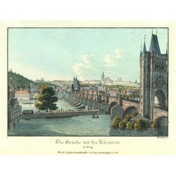 Praha, Karlův most a Malá Strana - Die Brücke mit der Kleinseite in Prag, lept, Morstadt, 1835