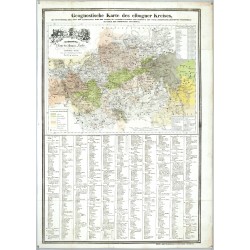 Loketsko - Geognostische Karte des elbogner Kreises, geologická mapa, litografie, 1842
