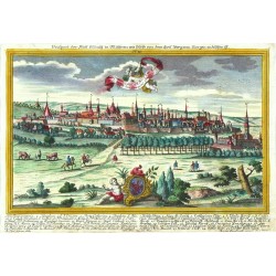 Olomouc - Prospect der Statt Ollmütz, mědirytina, Werner, Engelbrecht, 1740