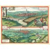 Čáslav, Chomutov - Czaslavium vulgo Czasla - Commoda vulgo Comethau, mědirytina, Braun, Hogenberg, 1618